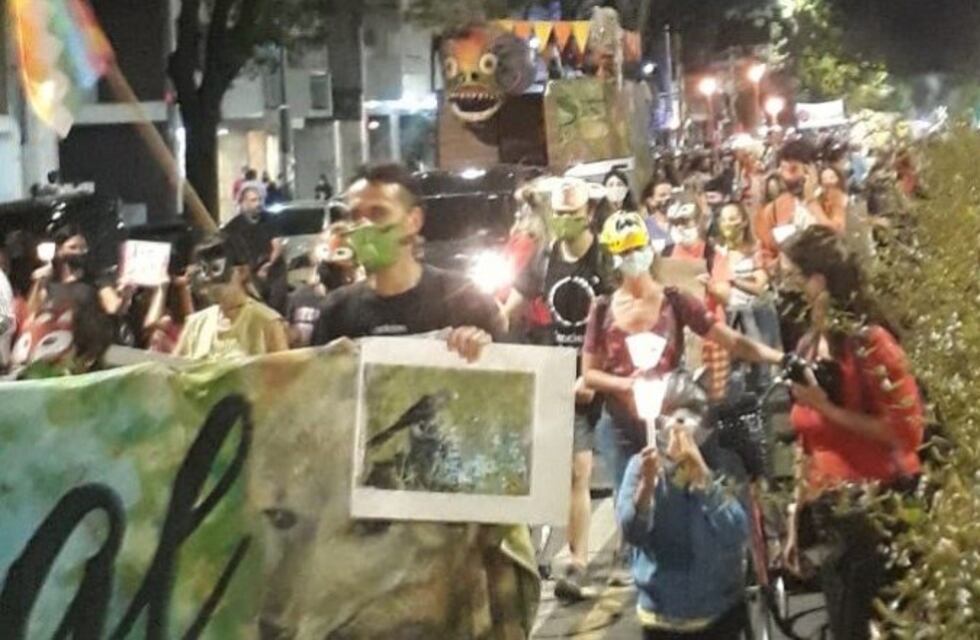 Ambientalistas realizaron caravana de antorchas contra la quema de las islas