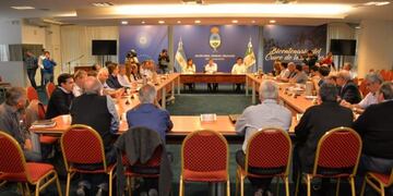 Junto a su gabinete, Peppo delineó acciones a futuro\u002E (Prensa Gobierno)