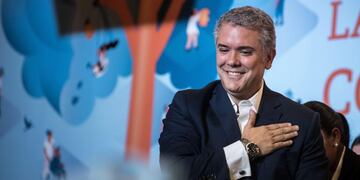 El presidente electo de Colombia, el uribista Iván Duque, se dirige a sus seguidores