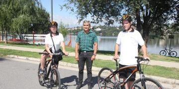 Policías en bicicleta en Carlos Paz