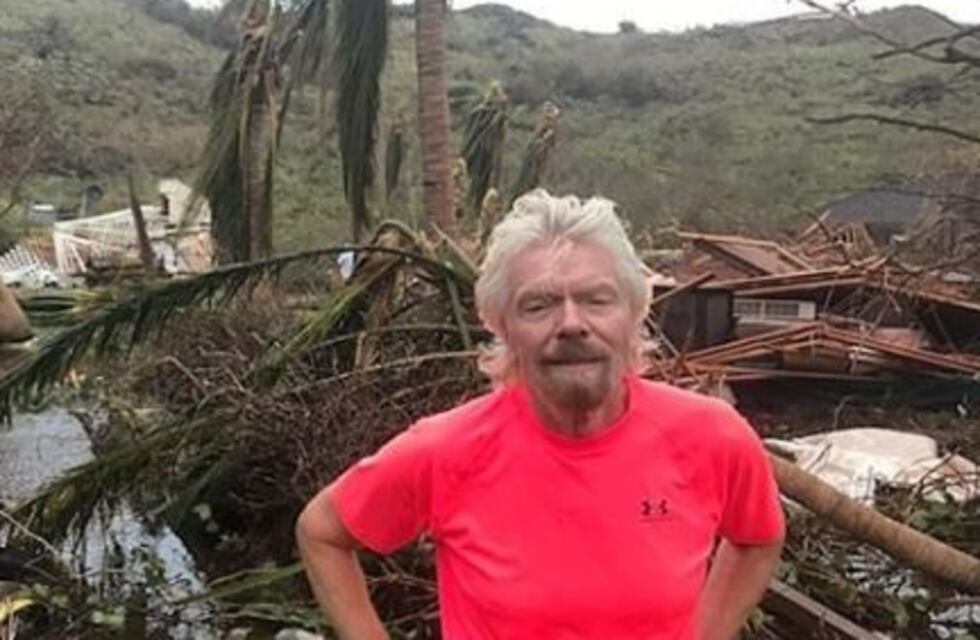 El multimillonario Richard Branson se salvó del huracán Irma atrincherándose en su bodega