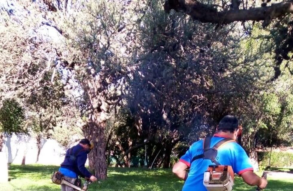 Limpieza de espacios verdes en Villa Cura Brochero