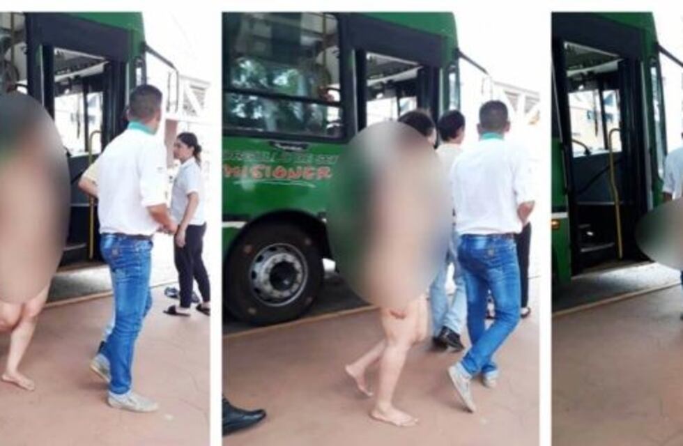 Una mujer se desnudó por completo y sorprendió a todos en la Terminal