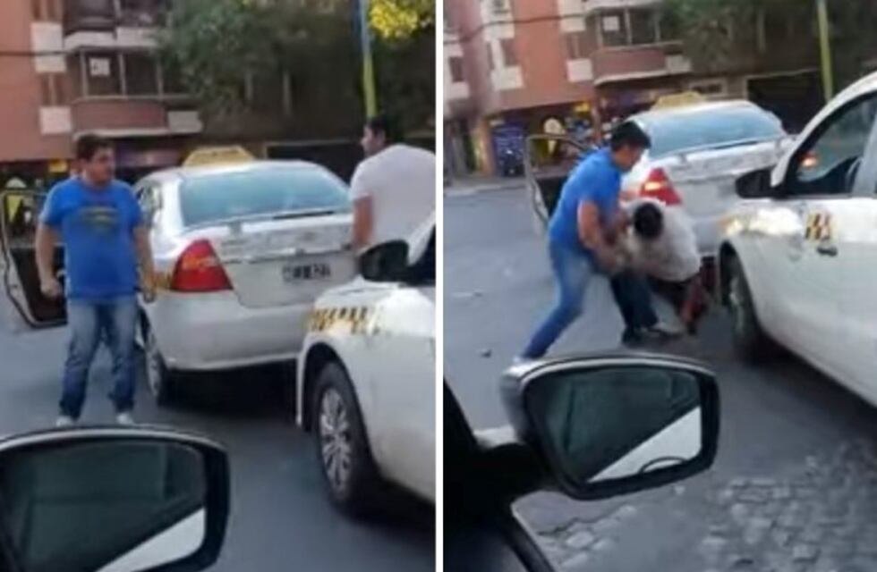 Dos taxistas a las piñas en Tucumán