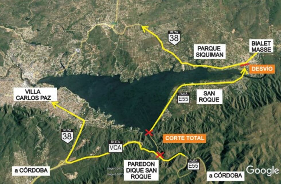 Corte total de tránsito en la Ruta E-55