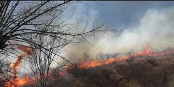 frente de fuego en La Calera