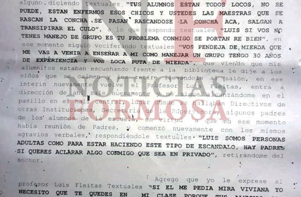 Separaron al profesor de educación física que insultó a una docente