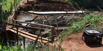 Construyen un puente sobre el arroyo Mbiguá en el barrio San Miguel de San Pedro