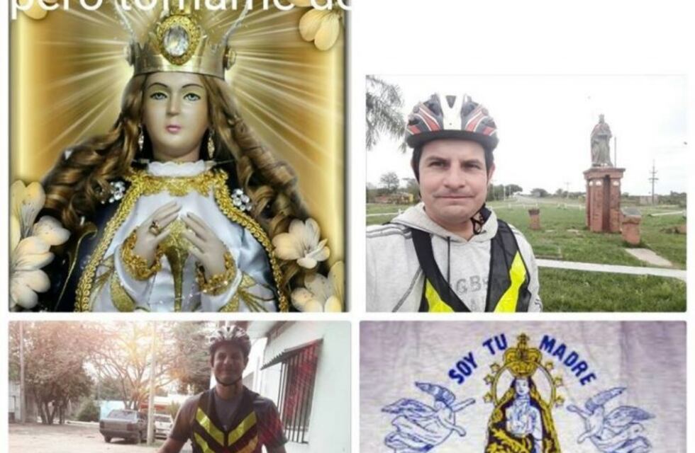 Promesero busca unir las basílicas de Itatí con la de Caacupe en bicicleta