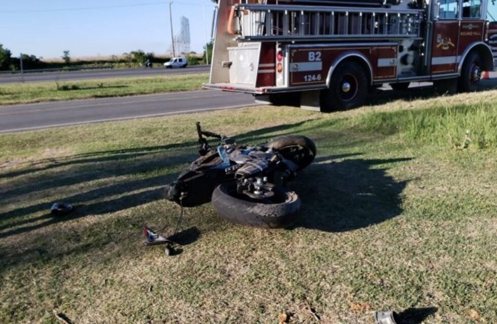 Malagueño: motociclista sufrió de fractura expuesta tras un accidente de tránsito