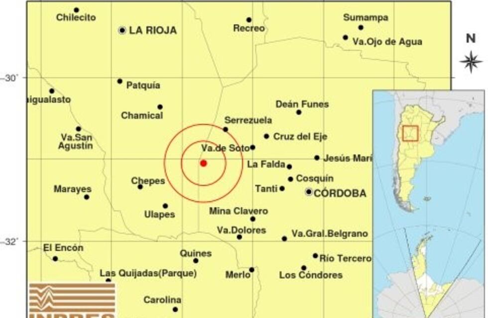 Sismo de 5.5 en Córdoba, casi al límite con La Rioja