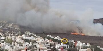La Calera: vista panorámica del fuego\u002E
