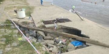 Hundimiento del piso en la zona de La Florida rosarina