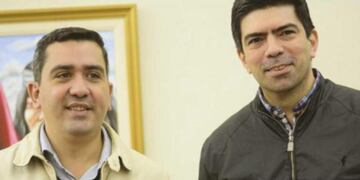 Los Ministros de Ecología (izquierda) y Turismo (derecha), José María Arrúa y Juan Manuel Díaz lanzaron un programa \