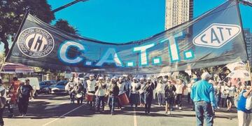 Manifestación en la Ciudad de Confederación Argentina de Trabajadores del Transporte (CATT)\u002E