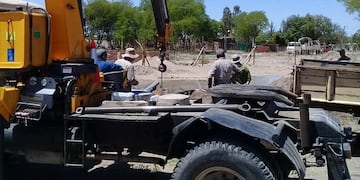 Obras de agua potable en la Isla del Río Diamante en San Rafael