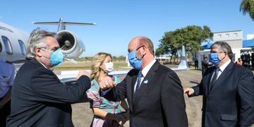 El presidente Alberto Fernández fue recibido por el gobernador Insfrán