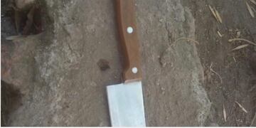 Cuchillo secuestrado en Potrero de los Funes