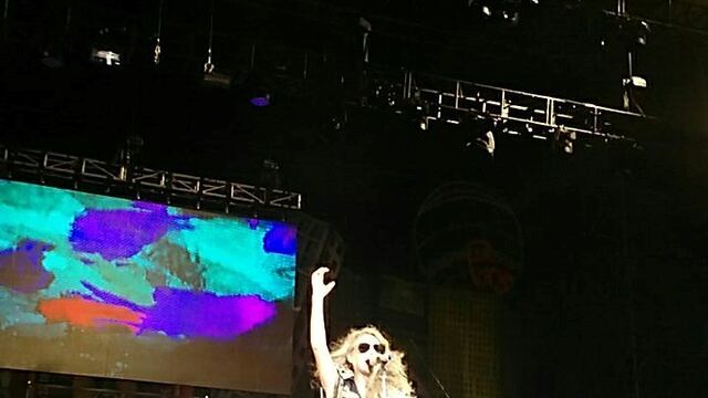 Paulina Rubio se cayu00f3 mientras daba un show en el carnaval de Campeche, Mu00e9xico.