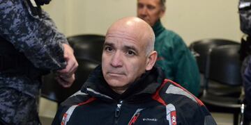 Handout photo released by the Secretariat of Public Information of Mendoza's Judiciary of Argentinian former gardener Armando Gomez sitting at a courtroom during the beginning of his trial over allegations of sexual abuse in Mendoza, Argentina, on August 5, 2019\u002E - Italian Catholic priest Nicola Corradi, Argentinian Catholic priest Horacio Corbacho and Gomez were accused of sexually abusing children at the Antonio Provolo Institute, dedicated to the education of deaf children in Mendoza\u002E (Photo by Andres Larrovere / Mendoza's Judiciary / AFP) / RESTRICTED TO EDITORIAL USE - MANDATORY CREDIT \