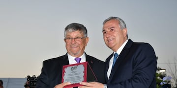 Jorge Gurrieri y el gobernador Gerardo Morales, en el acto de inauguración oficial de la Expojuy 2022.