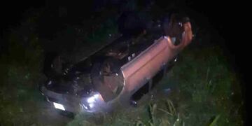 Despiste de una camioneta en Oberá: no hubo heridos.