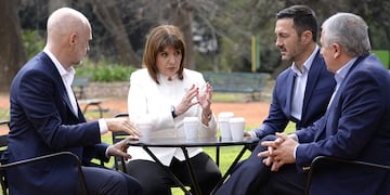 Patricia Bullrich y Horacio Rodríguez Larreta se reunieron en el Jardín Botánico junto a sus vices, Luis Petri y Gerardo Morales
