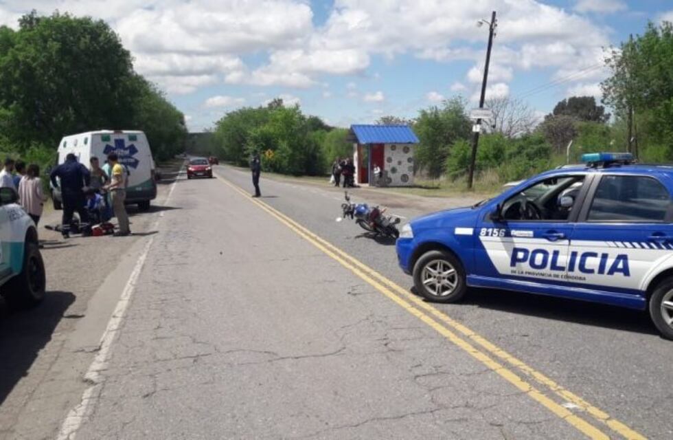 Malagueño: un motociclista herido tras colisionar contra un vehículo