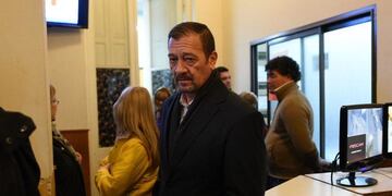 Marcelo Galarza caminando en tribunales de Entre Ríos