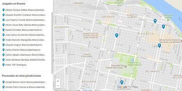 La agrupación Hijos realizó el mapa donde constan las direcciones de personas tanto juzgadas como procesadas\u002E(Captura)