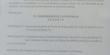 Decreto duelo accidente ruta 33