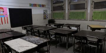 Un aula de escuela en la ciudad de Buenos Aires, totalmente vacu00eda en horario escolar el 06/03/2017. Los maestros argentinos iniciaron hoy una huelga que impediru00e1 hasta este miu00e9rcoles el comienzo de las clases en casi todo el pau00eds. La medida de protesta, q