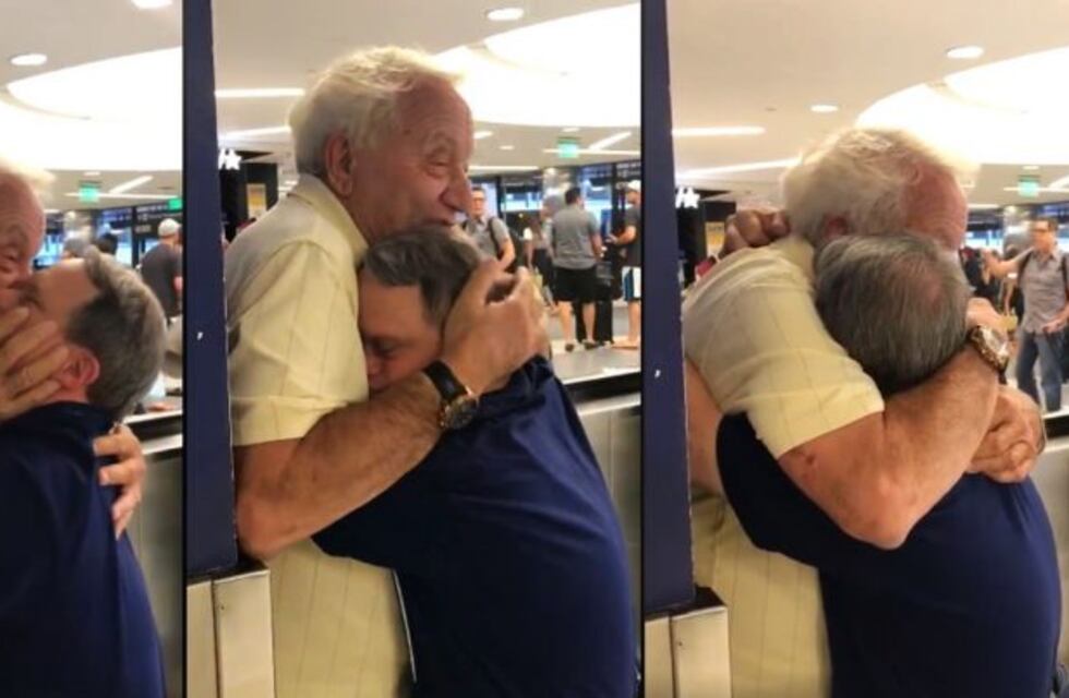 El tierno reencuentro entre un hijo con síndrome de Down y su papá