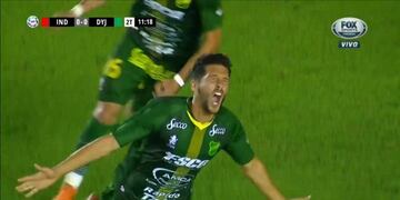 Bareiro festeja su gol en el Libertadores de América\u002E (Foto: Captura de pantalla)