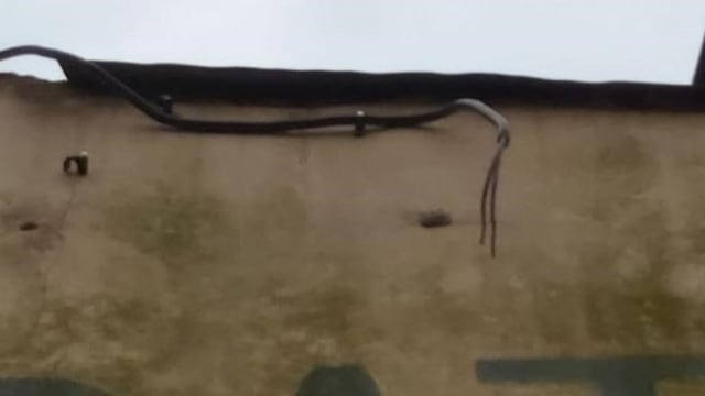 Los ladrones se llevaron las luminarias de la pared del frente de la escuela\u002E