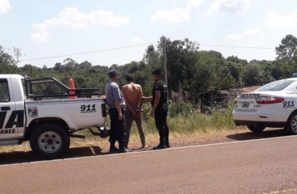 Terminó preso por amenazar a su familia y a la policía con un machete