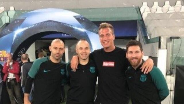 Maxi Lu00f3pez con Messi y Mascherano