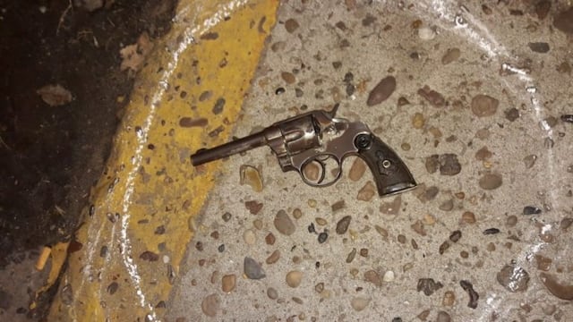 Revolver pesuntamente utilizado por pareja de delincuentes abatida por la policía