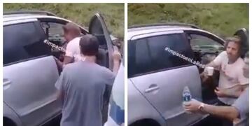 Facundo Arana ayudando en un accidente en Santa Fe