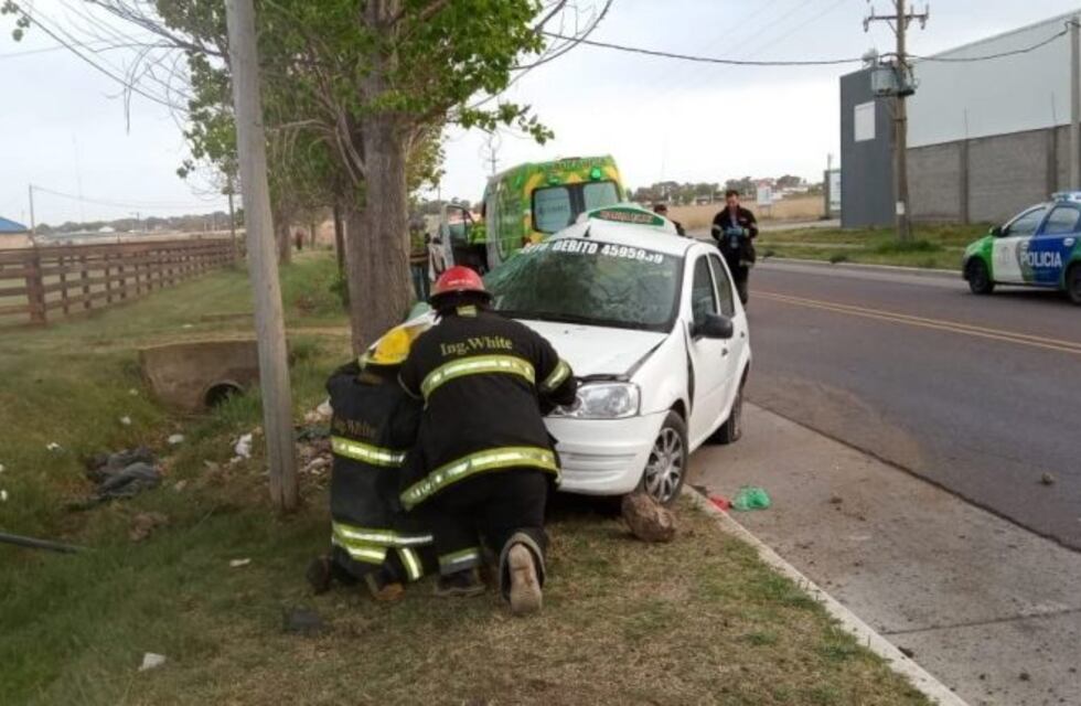 Un taxista que conducía alcoholizado chocó contra un árbol