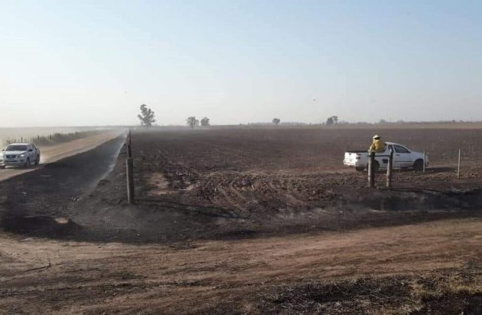 Se incendió un campo en Frontera