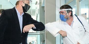 El rafaelino pasó esta semana por el Hospital de Emergencias Clemente Álvarez (Heca) en Rosario\u002E (@omarperotti)