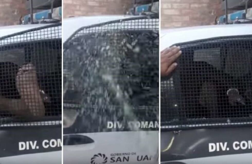 Impresionante: lo detuvieron y rompió el patrullero en San Juan