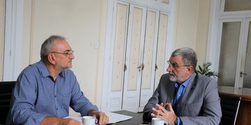 Alcides Calvo junto al ministro de Seguridad de Santa Fe, Rubén Rimoldi