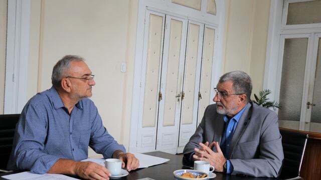 Alcides Calvo junto al ministro de Seguridad de Santa Fe, Rubén Rimoldi