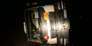 Camión volcado en Malargüe