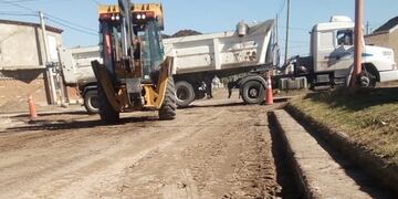 Preparación para pavimentar en Punta Alta