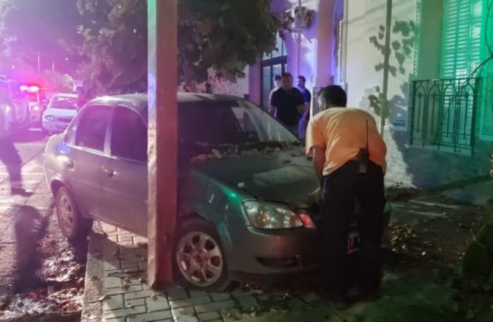 Ebrio y sin documentación, terminó contra un árbol