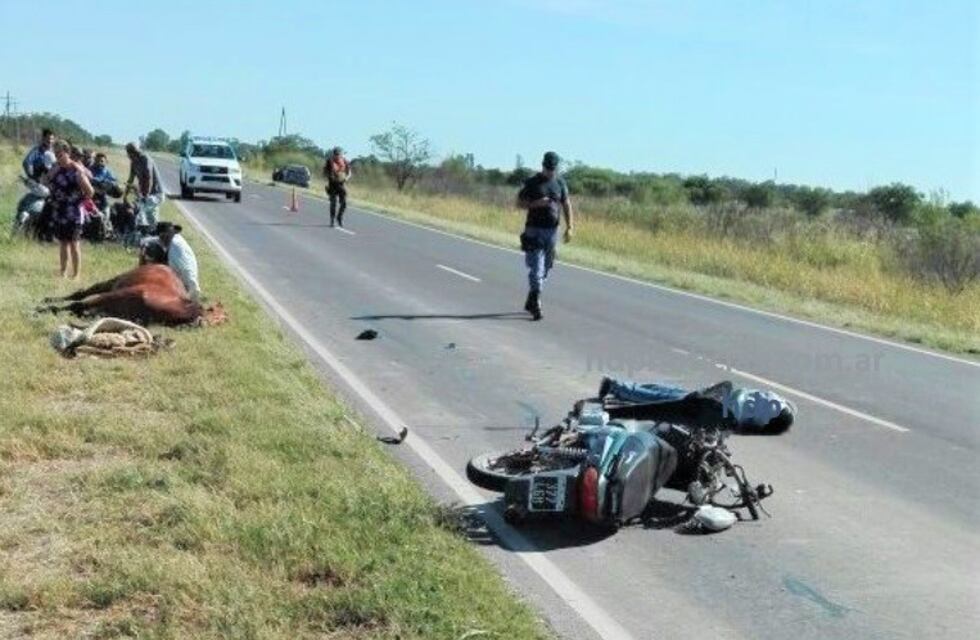 Siniestros viales: motociclista perdió la vida tras chocar a un caballo en Chamical