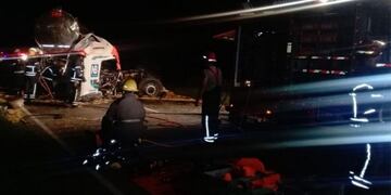 Accidente Ruta 13 dos camiones dos muertos